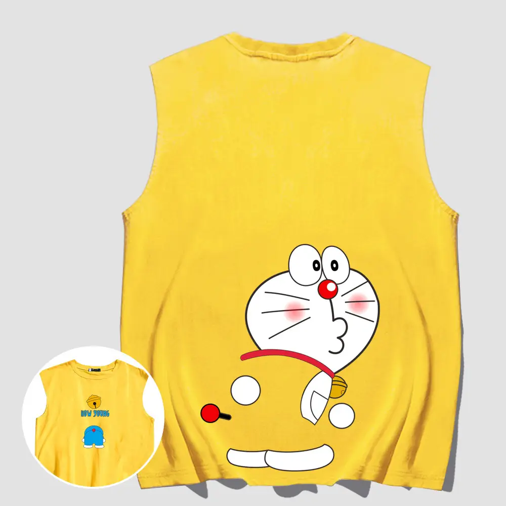 Doraemon Sleeveless Waistcoat Vest Blue Pure Cotton - Image 3