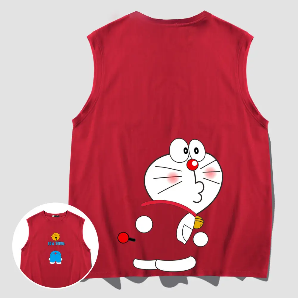 Doraemon Sleeveless Waistcoat Vest Blue Pure Cotton - Image 4