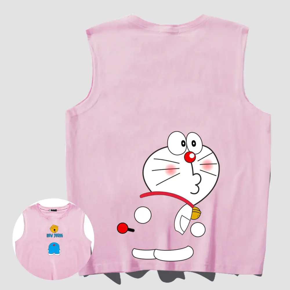 Doraemon Sleeveless Waistcoat Vest Blue Pure Cotton - Image 6
