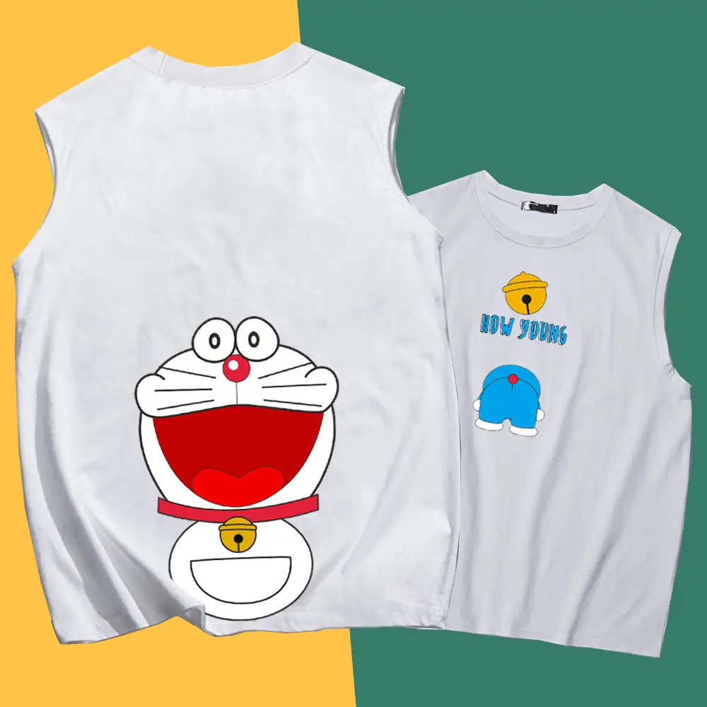 Japanese Anime Cotton Vest Male Female Cartoon Teenager Loose Sleeveless Base Shirt Top - Image 8