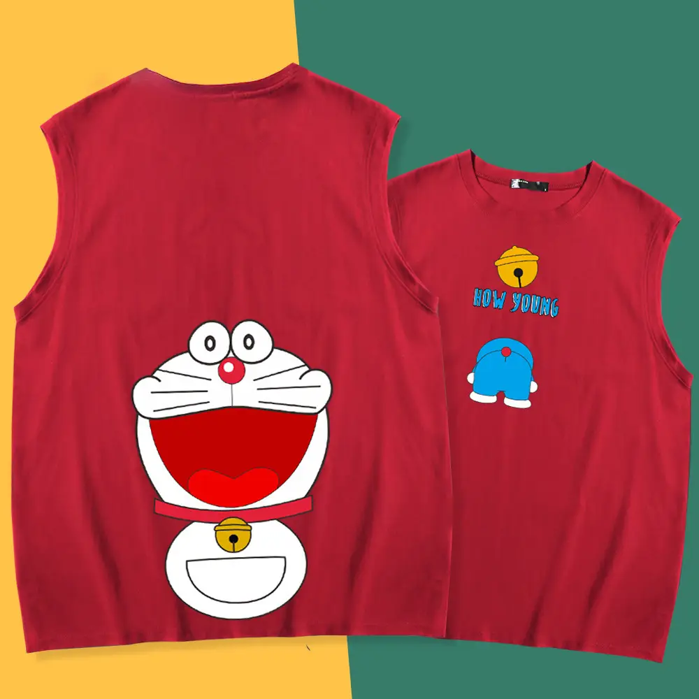 Japanese Anime Cotton Vest Male Female Cartoon Teenager Loose Sleeveless Base Shirt Top - Image 9