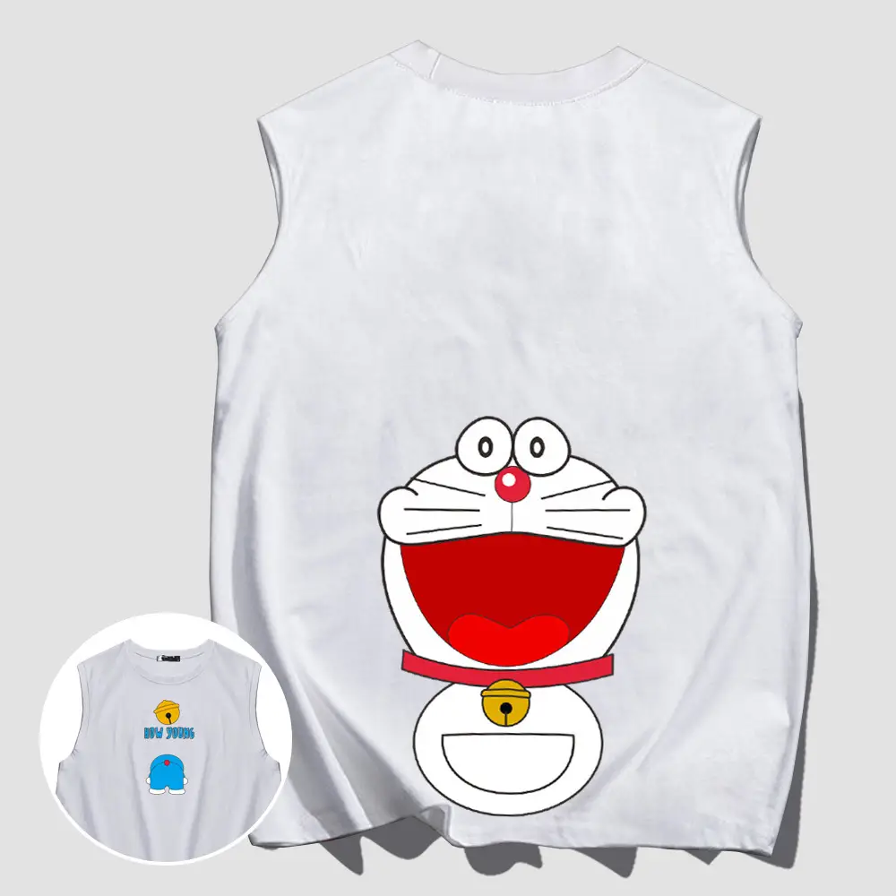 Japanese Anime Cotton Vest Male Female Cartoon Teenager Loose Sleeveless Base Shirt Top - Image 2