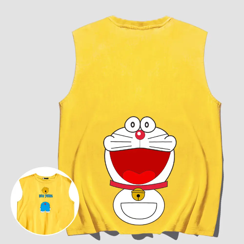 Japanese Anime Cotton Vest Male Female Cartoon Teenager Loose Sleeveless Base Shirt Top - Image 3