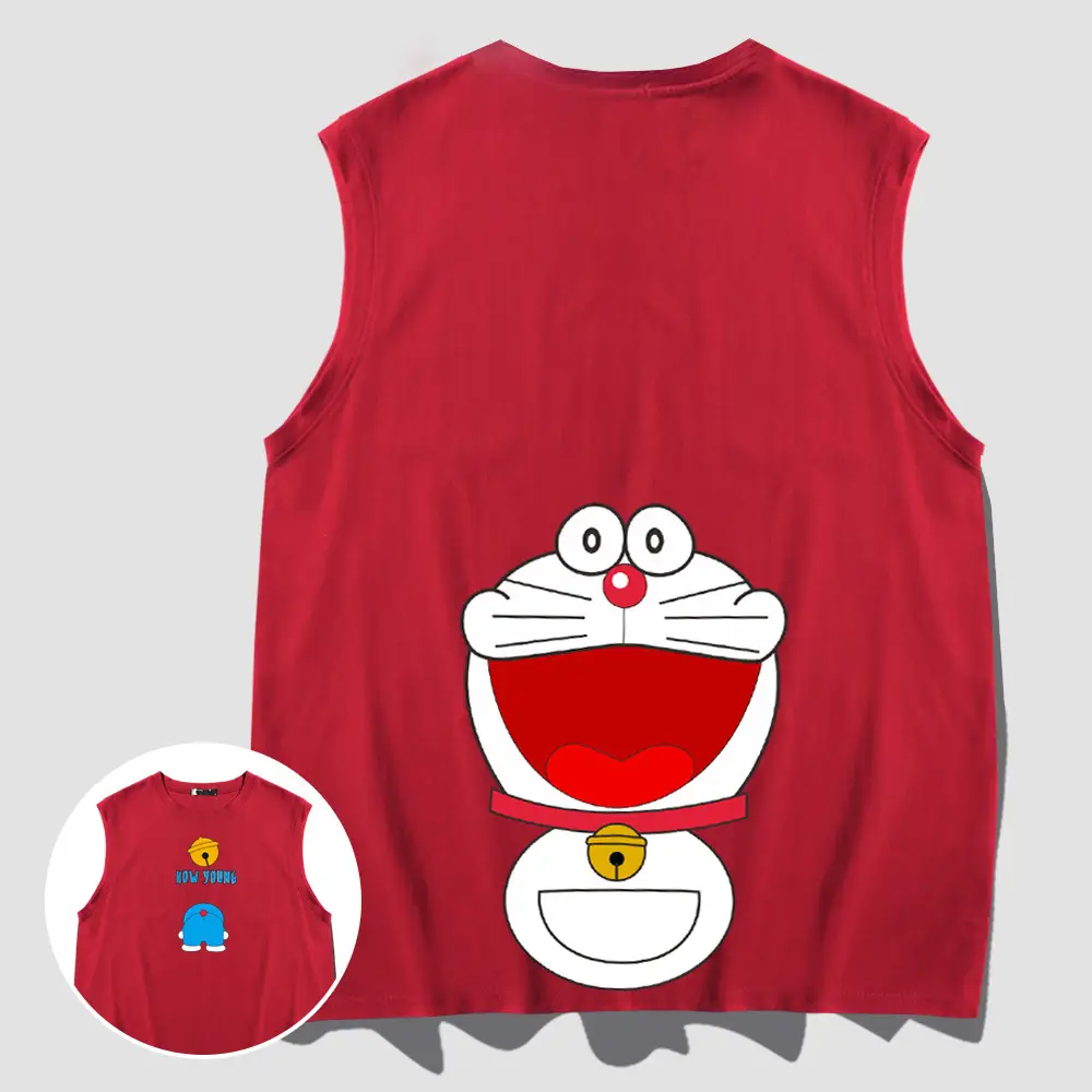 Japanese Anime Cotton Vest Male Female Cartoon Teenager Loose Sleeveless Base Shirt Top - Image 4