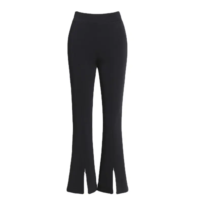 Thin Slim Fit Korean Style Pants Black High Waist - Image 5