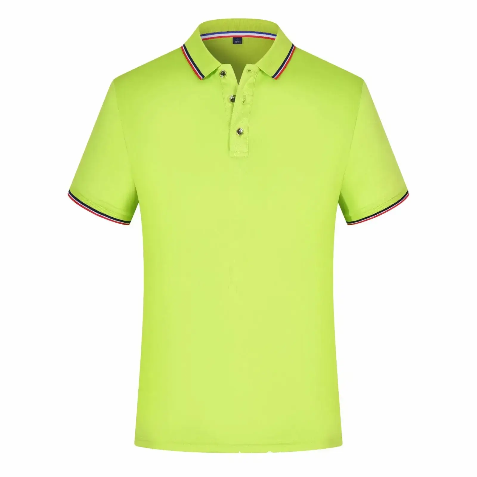 Men Cotton Polo Shirt Neon Color Short Sleeve Custom Print - Image 6