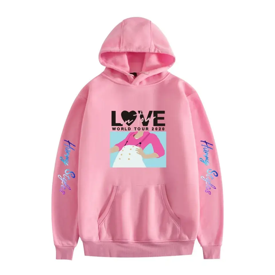 Red Hooded Sweatshirt with Love Print for Men Women