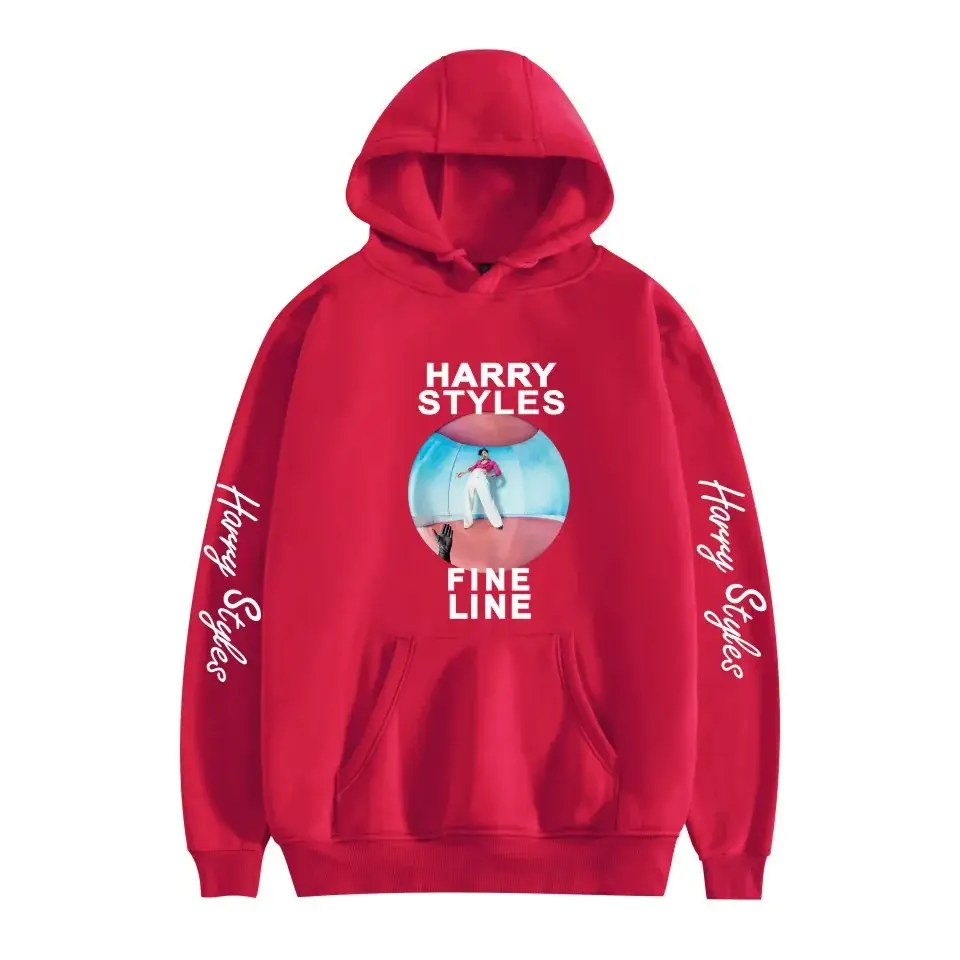 Red Hooded Sweatshirt with Love Print for Men Women