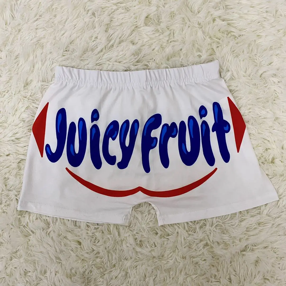 Sexy Printed Tight Shorts for Women with "Navy Fruit" Design - Image 16