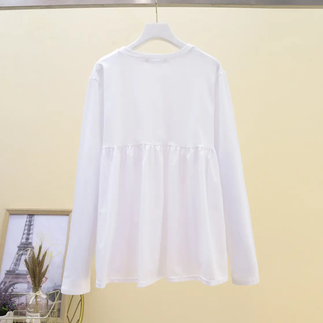 Women White Puff Top T-Shirt Short Sleeve Casual Summer - Image 5