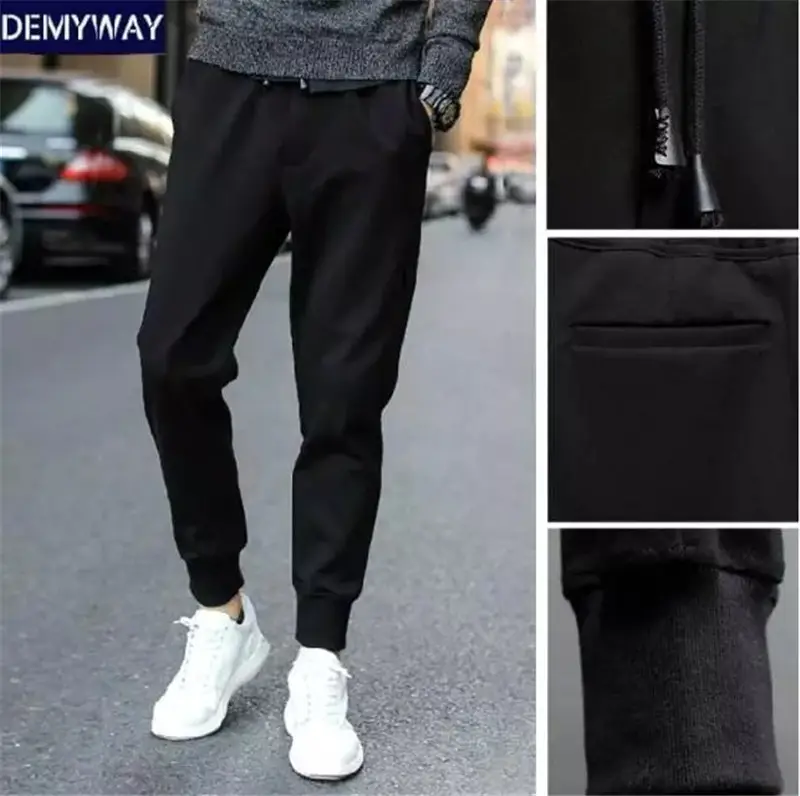 Men's Black Slim Fit Sports Pants Sweatpants - Image 5