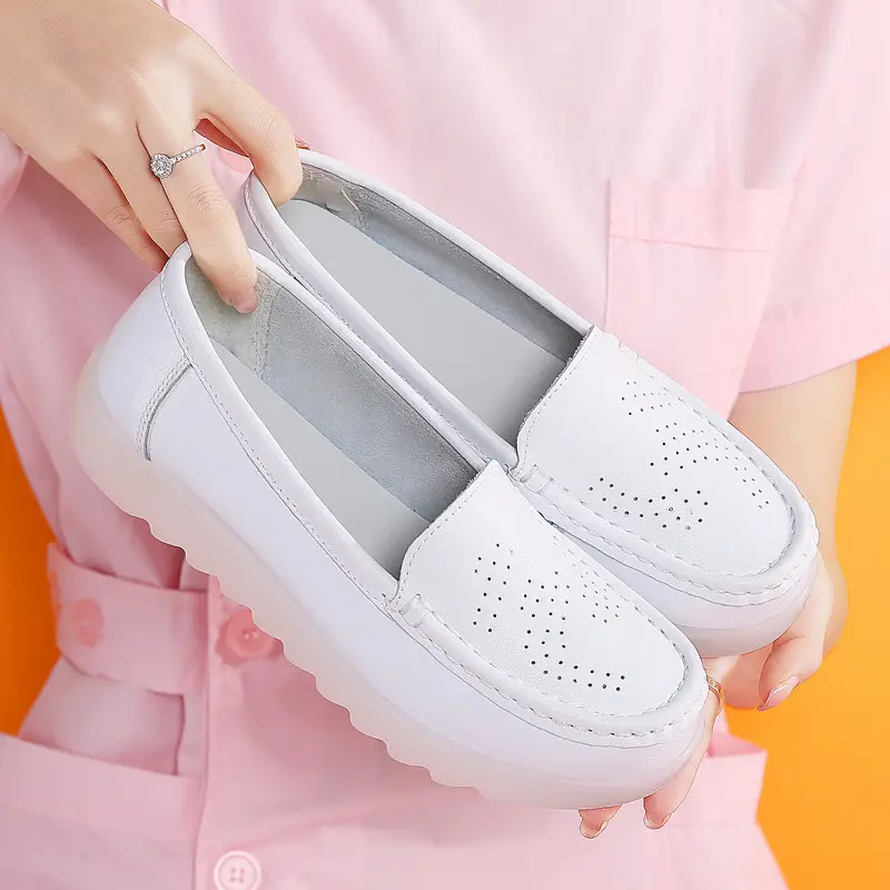 In-Stock Nurse Shoes for Women, New Summer Model, Flat Non-Slip White Soft Sole, Breathable and Comfortable, Hospital-Specific Work Shoes - Image 6