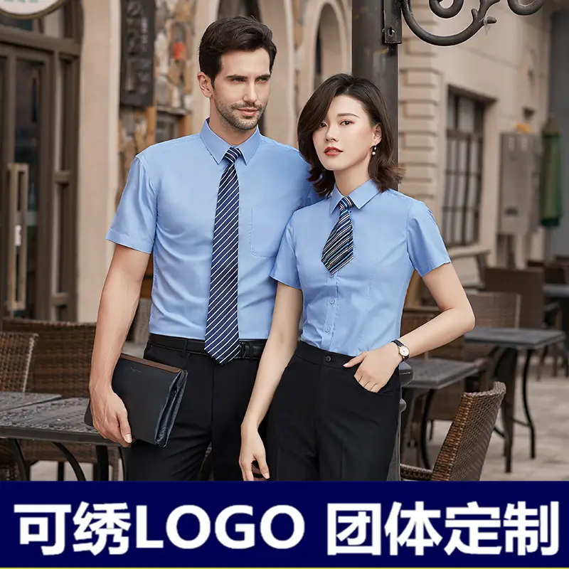 Women Blue Short Sleeve Embroidered Shirt - Image 20