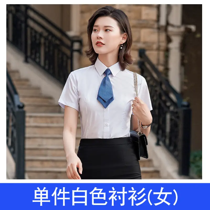 Women Blue Short Sleeve Embroidered Shirt - Image 10