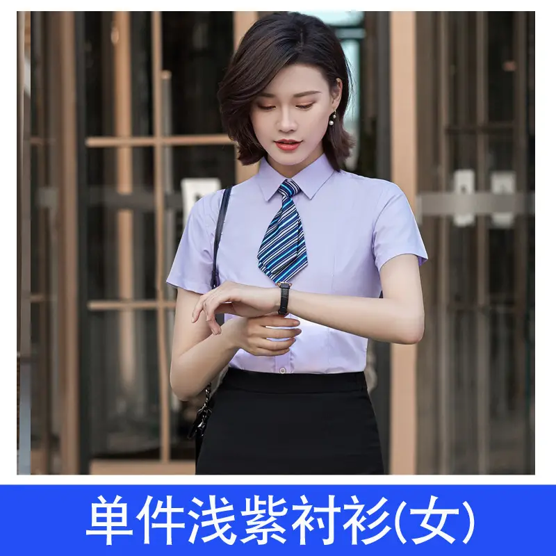 Women Blue Short Sleeve Embroidered Shirt - Image 13