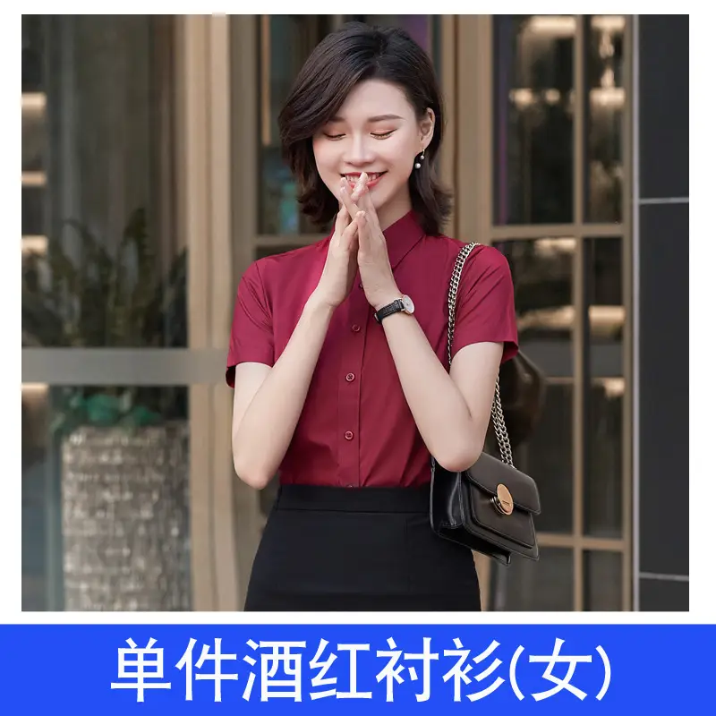Women Blue Short Sleeve Embroidered Shirt - Image 16