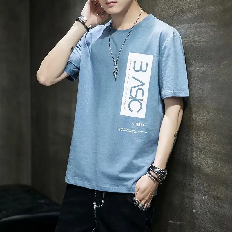 Men Black Short Sleeve T-Shirt with White Trim - Image 22