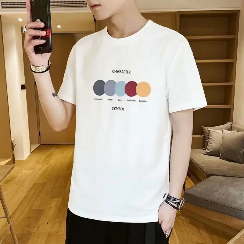 Men Black Short Sleeve T-Shirt with White Trim - Image 14