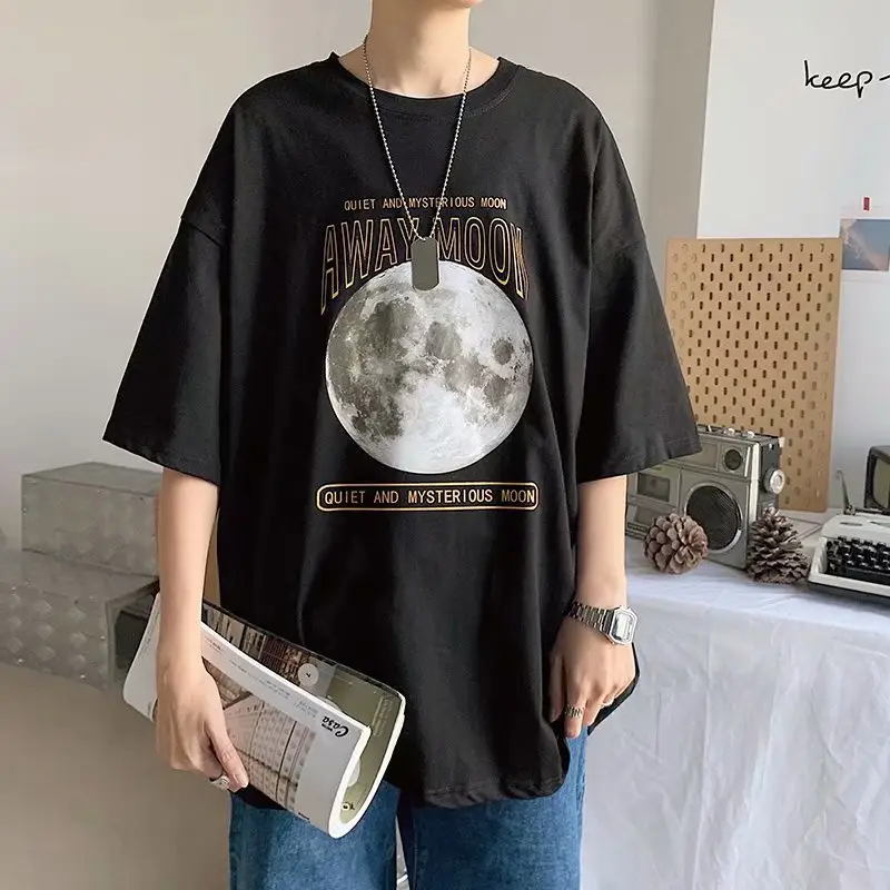 Men Black Short Sleeve T-Shirt with White Trim - Image 17