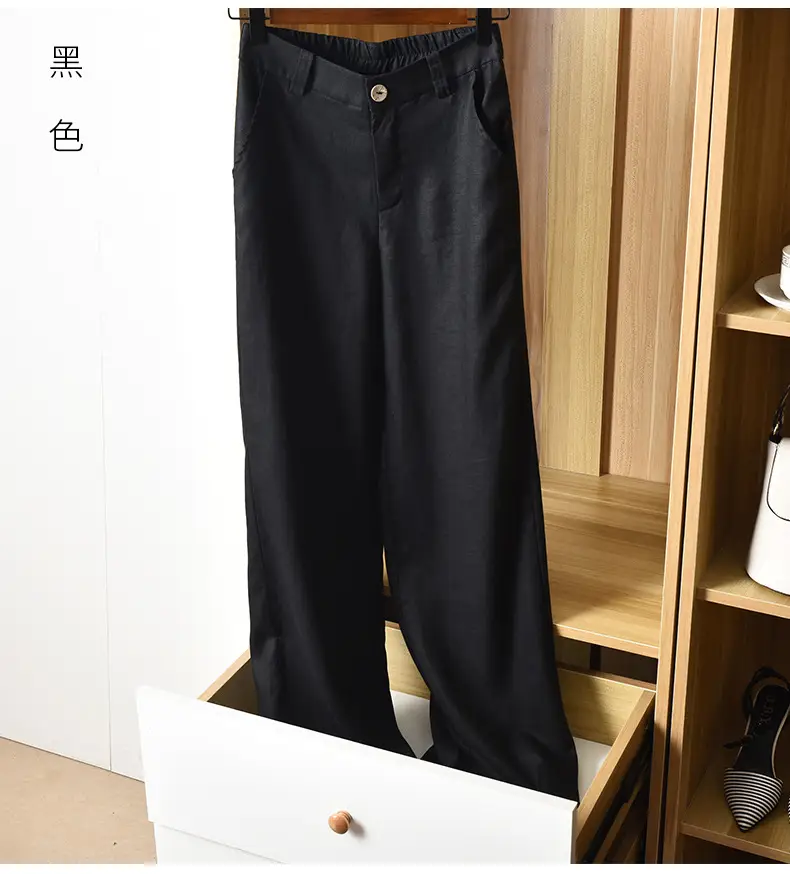 Women's White Linen Wide-leg Pants Summer 2022 — feature 24