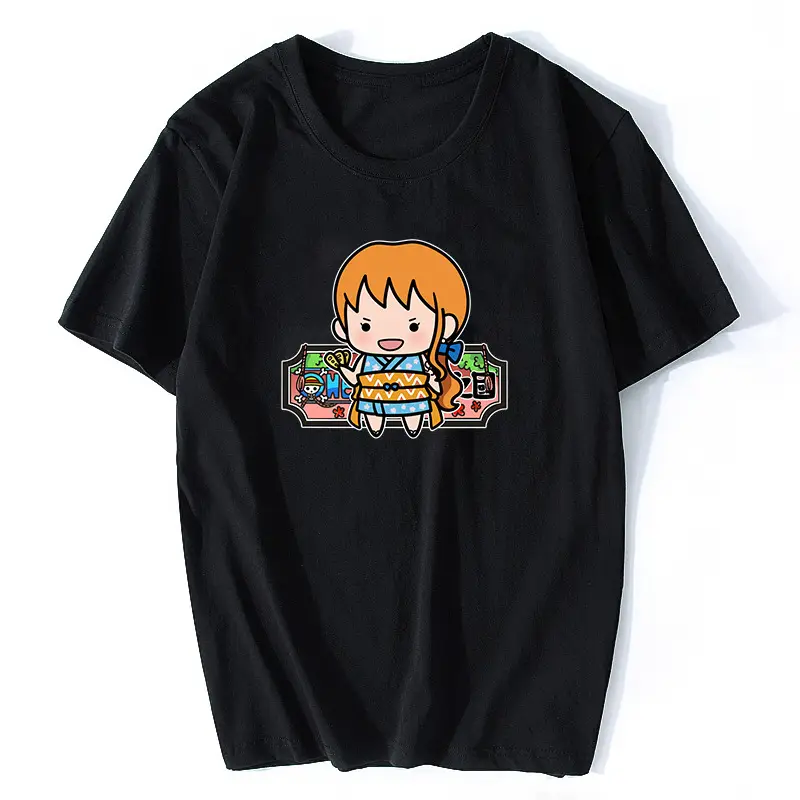 One Piece T-shirt Black Cartoon Kids Design - Image 3