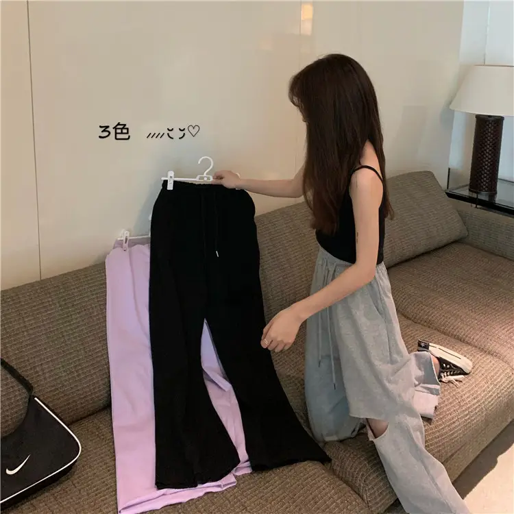 Ripped Wide Leg Pants Women Spring Summer Loose High Waist Casual Pants — feature 3