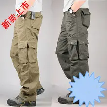 Men's Capri Pants Multi-Pocket Cotton Olive Green — feature 14