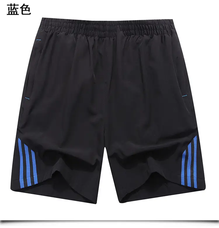 Men Black Red Stripe Sports Shorts Plus Size — feature 9