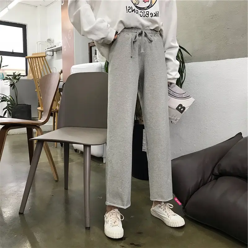 Women's Grey Wide-leg Hangting Pants Summer Casual - Image 2