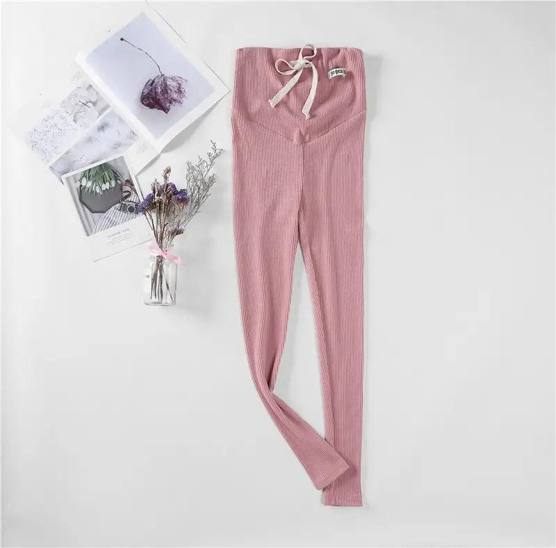 Pink Maternity Pants with Drawstring Waist - Image 7