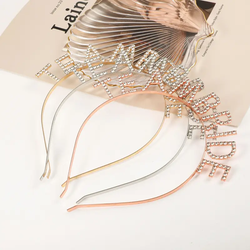 European & American Rhinestone Bride Headband Set