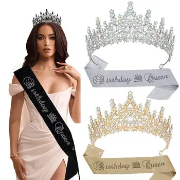 European & American Rhinestone Bride Headband Set — feature 4