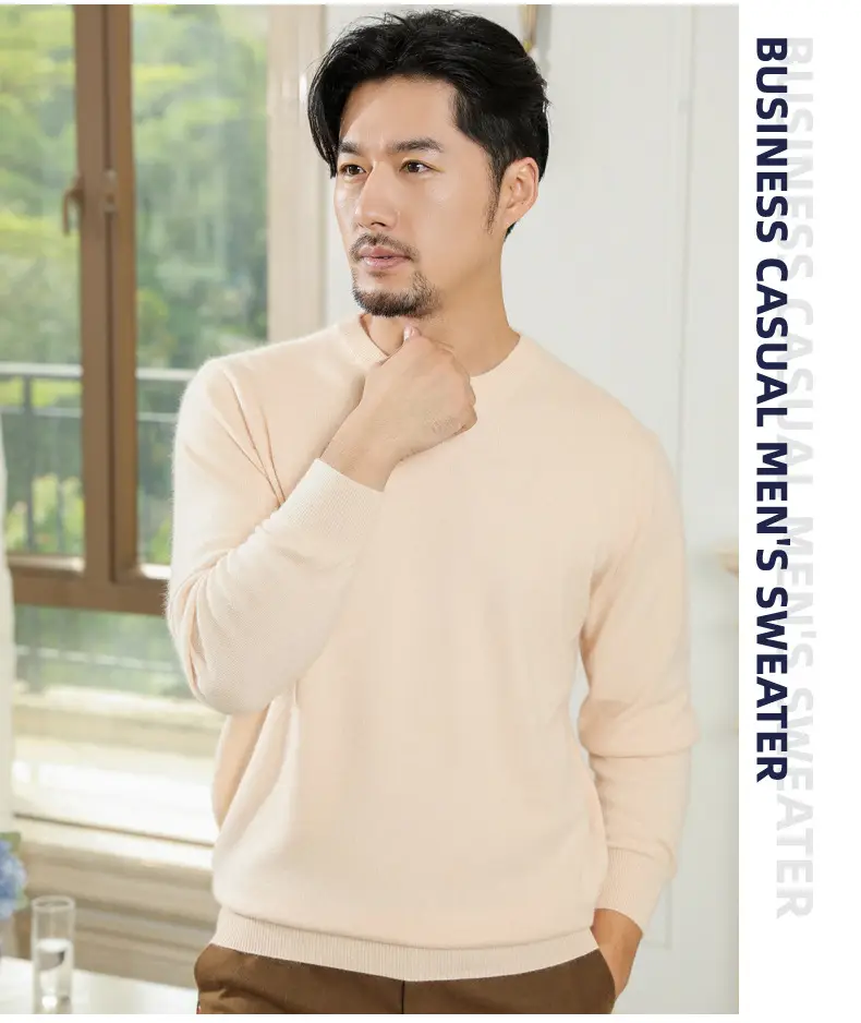 Wholesale V-neck men's sweater black solid color — feature 29