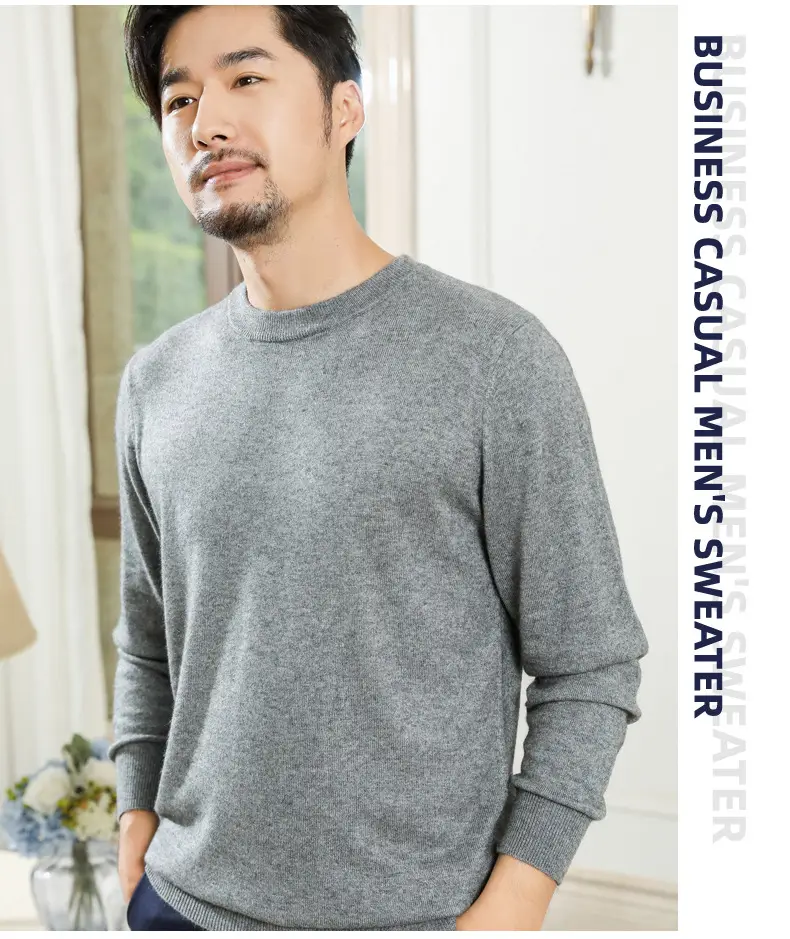 Wholesale V-neck men's sweater black solid color — feature 47