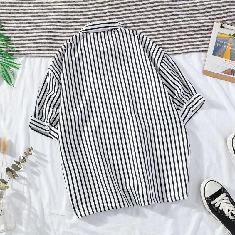 Men Striped Pullover T-Shirt Short Sleeve Summer Wear