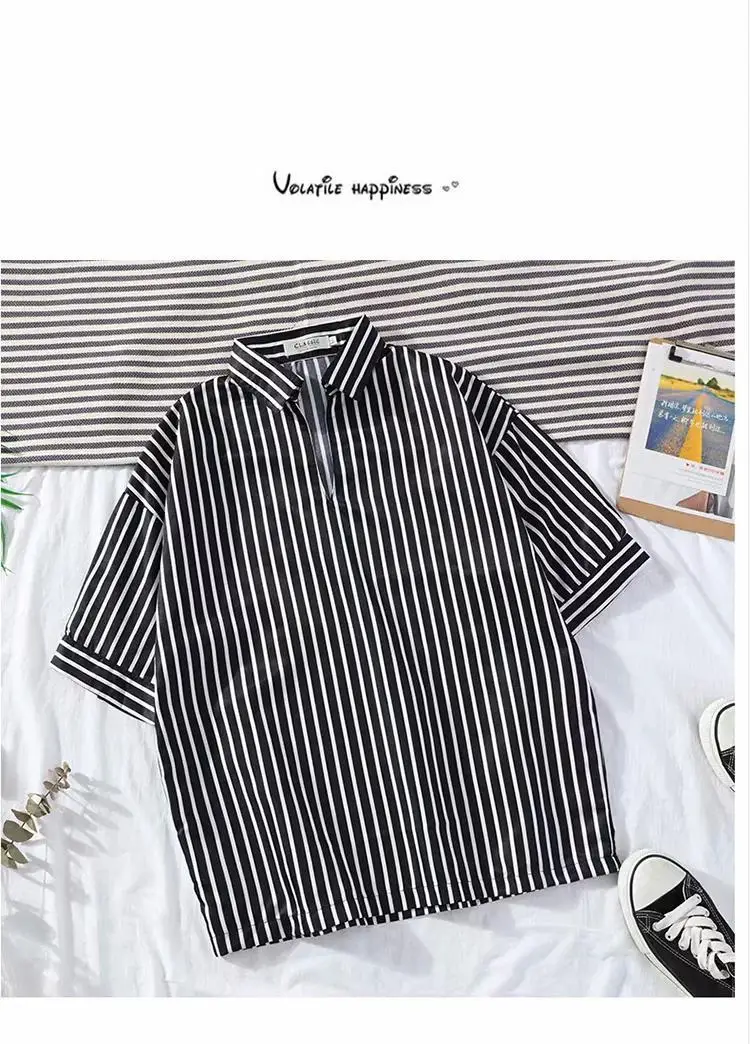 Men Striped Pullover T-Shirt Short Sleeve Summer Wear — feature 11
