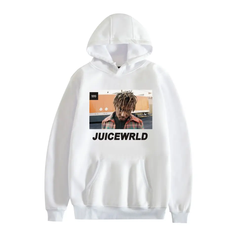 Men Black Hoodie with "JUICEWORLD" Graphic Print - Image 14