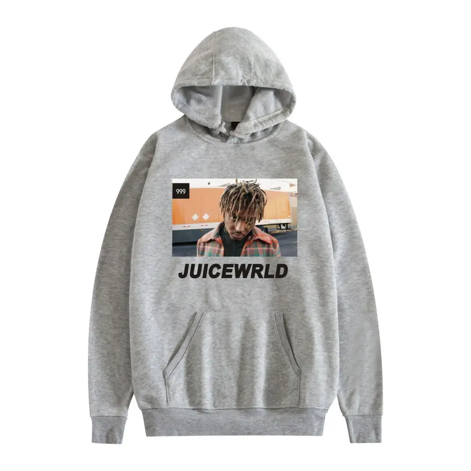 Men Black Hoodie with "JUICEWORLD" Graphic Print - Image 15