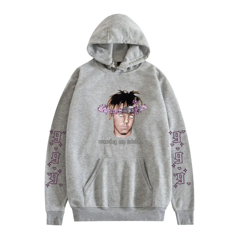 Men Black Hoodie with "JUICEWORLD" Graphic Print - Image 20