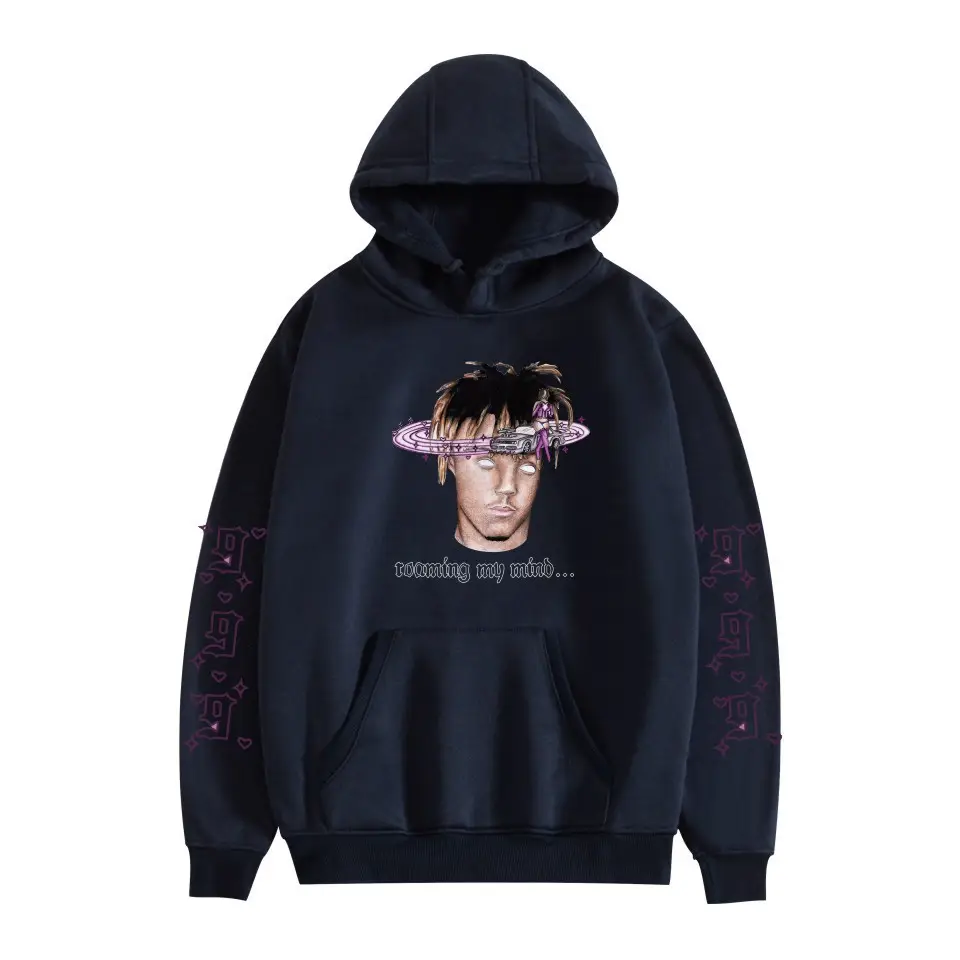 Men Black Hoodie with "JUICEWORLD" Graphic Print - Image 21