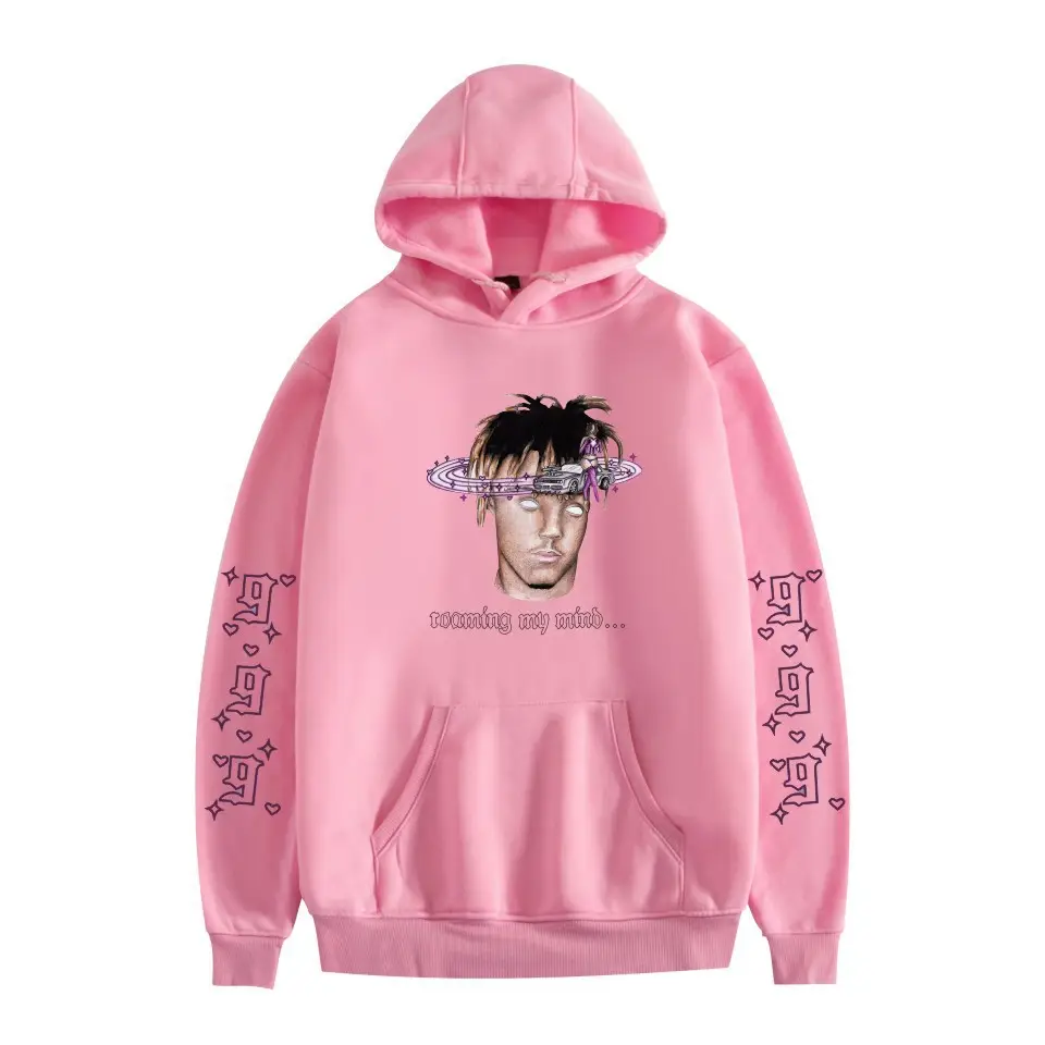 Men Black Hoodie with "JUICEWORLD" Graphic Print - Image 22
