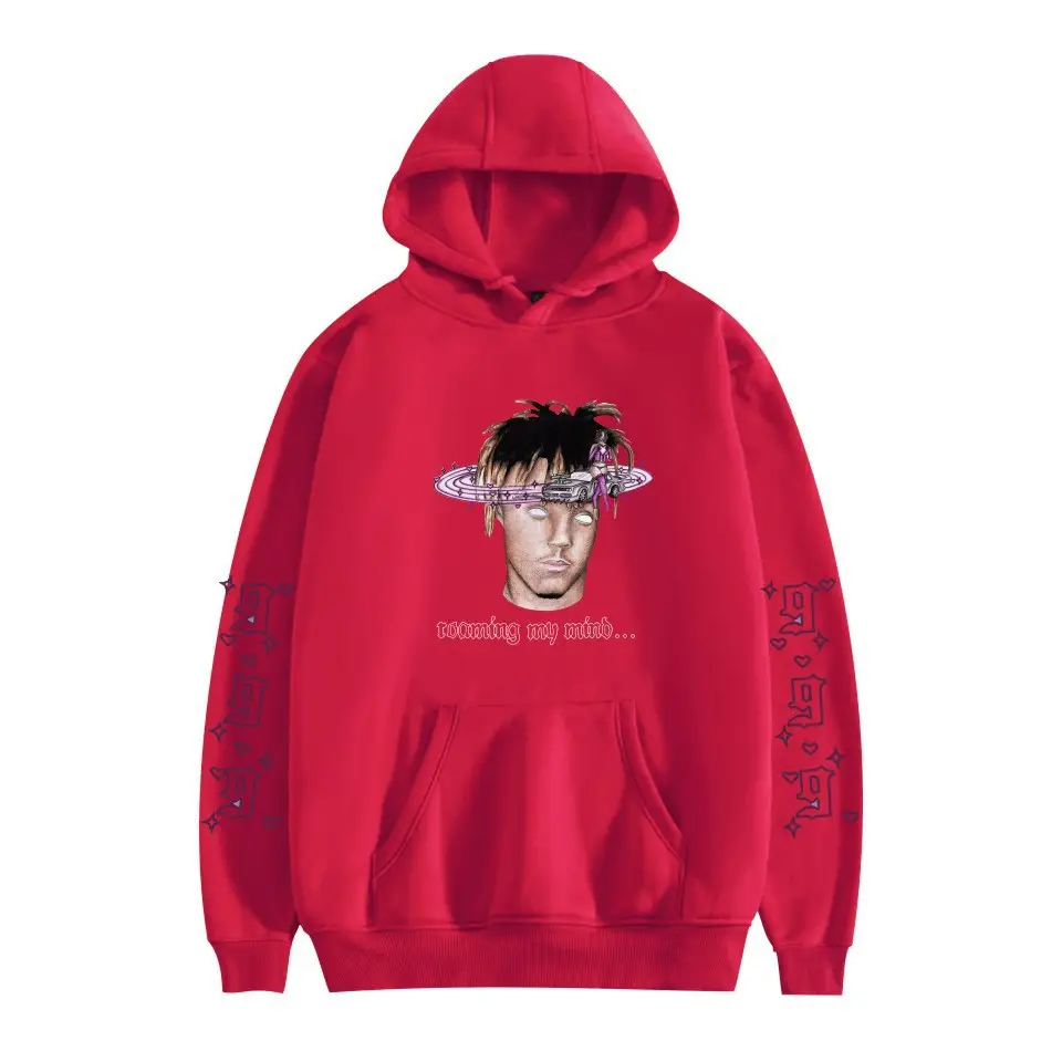 Men Black Hoodie with "JUICEWORLD" Graphic Print - Image 23