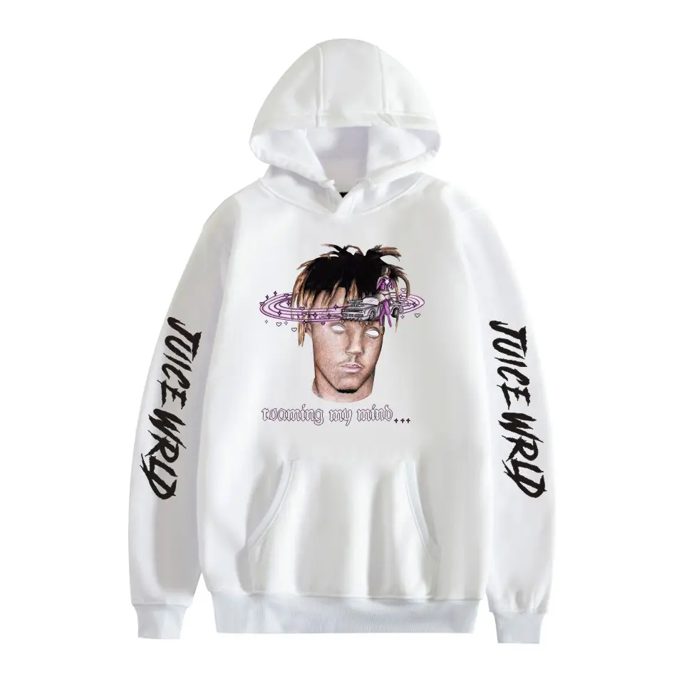 Men Black Hoodie with "JUICEWORLD" Graphic Print - Image 31