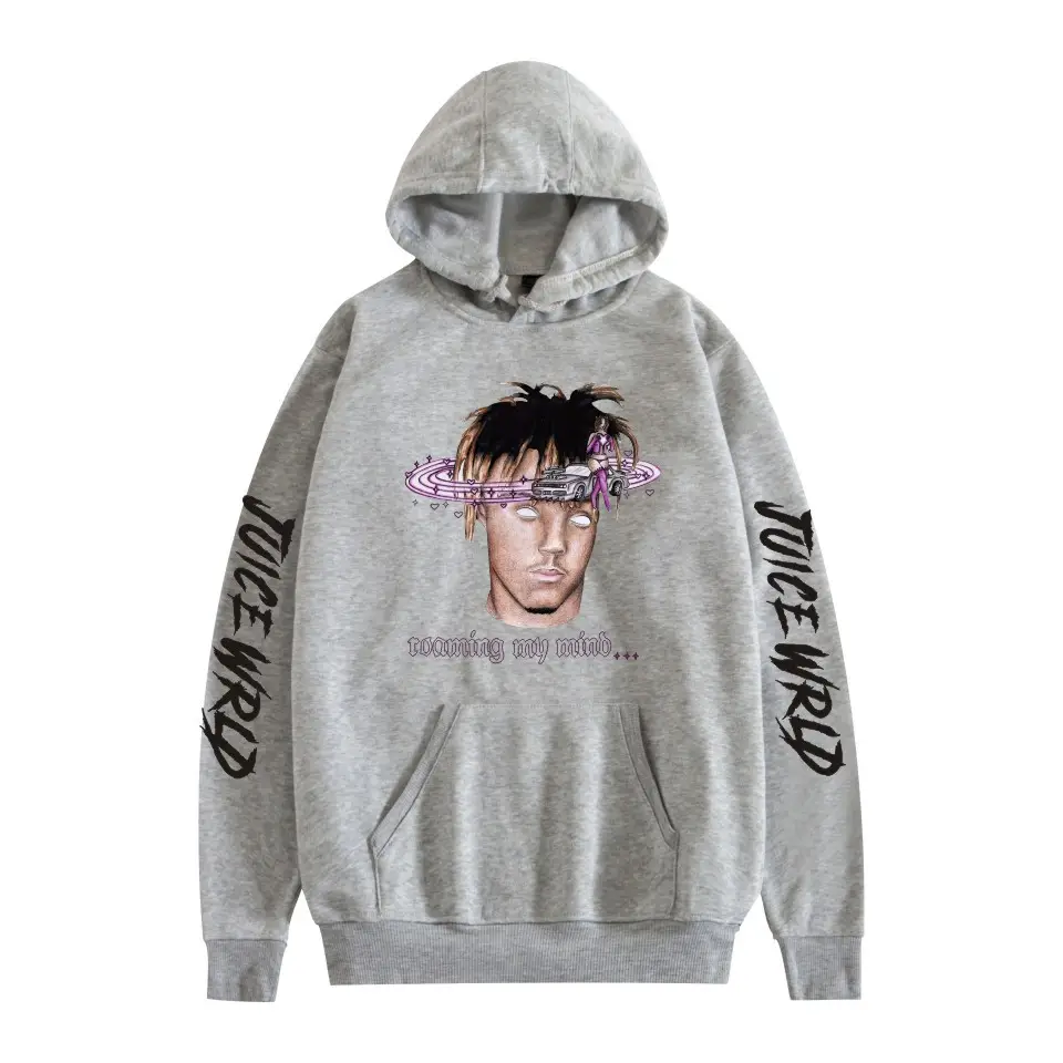 Men Black Hoodie with "JUICEWORLD" Graphic Print - Image 32