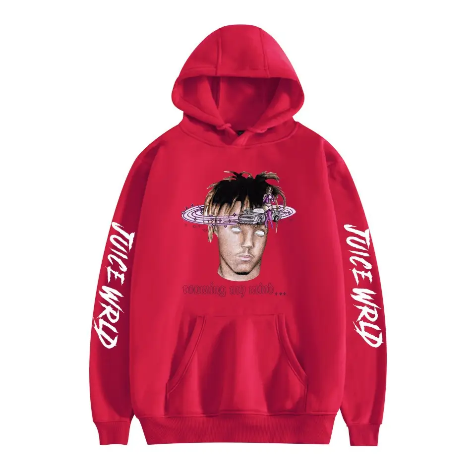 Men Black Hoodie with "JUICEWORLD" Graphic Print - Image 35
