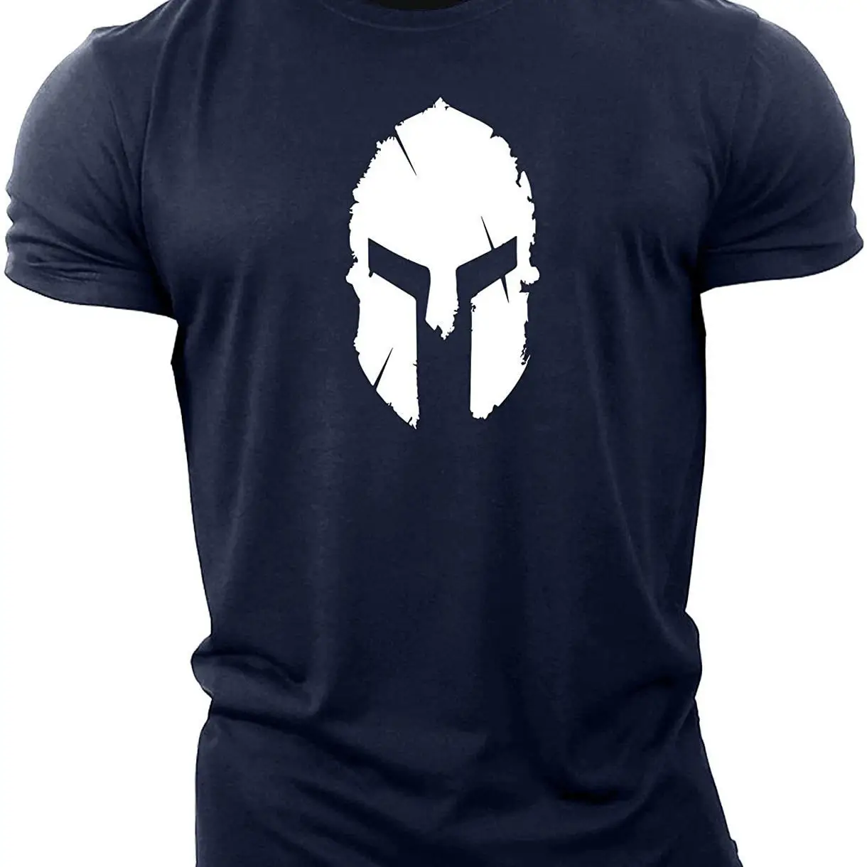 Men Navy T-Shirt Simple Mask Pattern 3DT Fitness - Image 7
