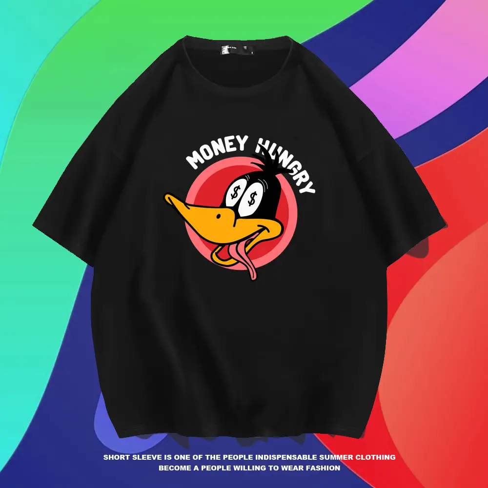 Money Holder Mickey Donald Duck T-Shirt White Cotton