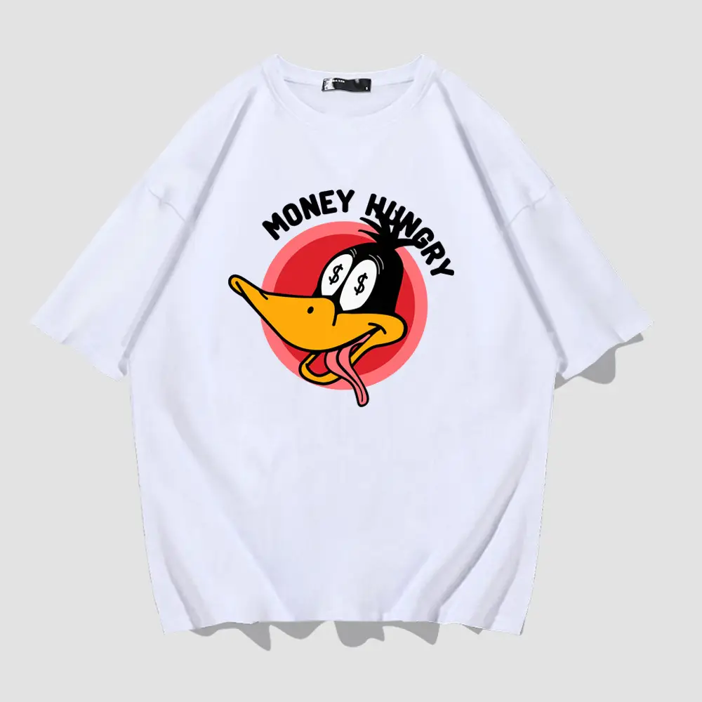 Money Holder Mickey Donald Duck T-Shirt White Cotton