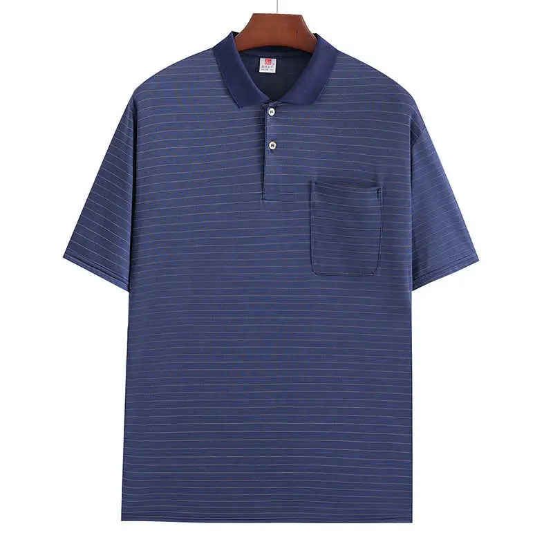 Navy Blue Middle-aged Men Polo T-Shirt Short Sleeve - Image 4