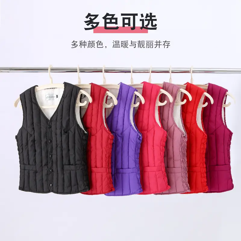 Autumn Winter Velvet Vest for Women Plus Size Warm Waistcoat Vest - Image 10